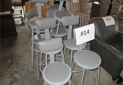 #14 METAL STOOLS WITH BACKRESTS