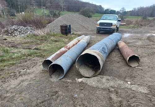 Lot of used corrugated metal pipe