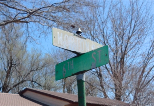 Falls City Street Sign - Morton St & 6th St