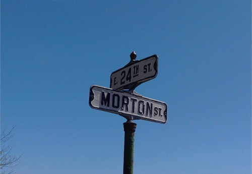 Falls City Street Sign - Morton St & 24th St