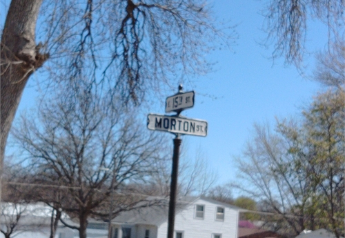 Falls City Street Sign - Morton St & 15th St
