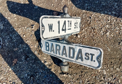 Falls City Street Sign - Barada St & 14th St