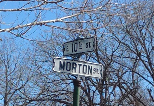 Falls City Street Sign - Morton St & 10th St
