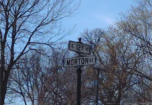 Falls City Street Sign - Morton St & 12th St