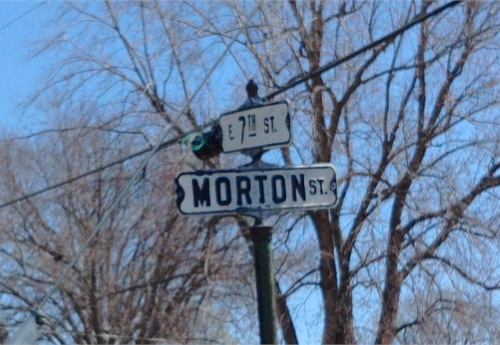 Falls City Street Sign - Morton St & 7th St