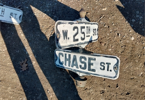 Falls City Street Sign - Chase St & 25th St