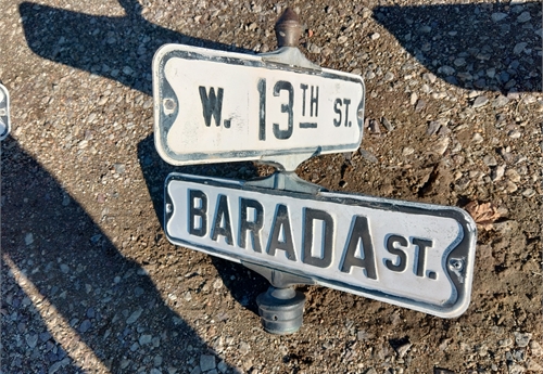 Falls City Street Sign - Barada St & 13th St