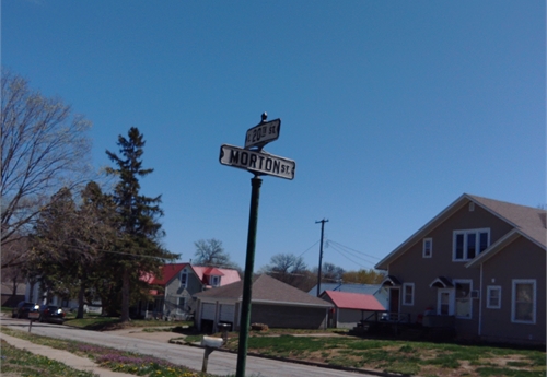 Falls City Street Sign - Morton St & 20th St