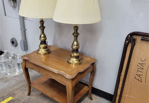 End Table and Two Lamps