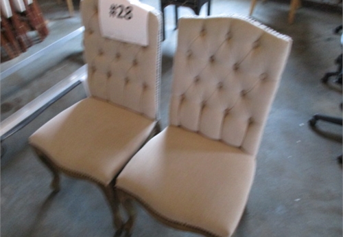 #27 UPHOLSTERED WOODEN CHAIRS