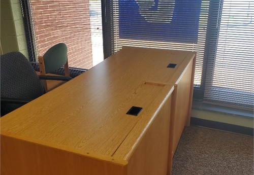 Double-Wide Wooden Study Desk