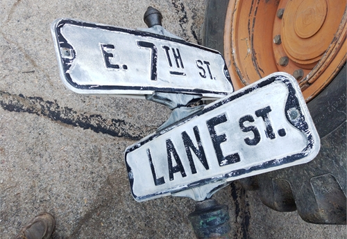Falls City Street Sign - Lane St & 7th St