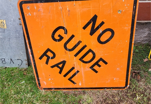 No Guide Rail Sign