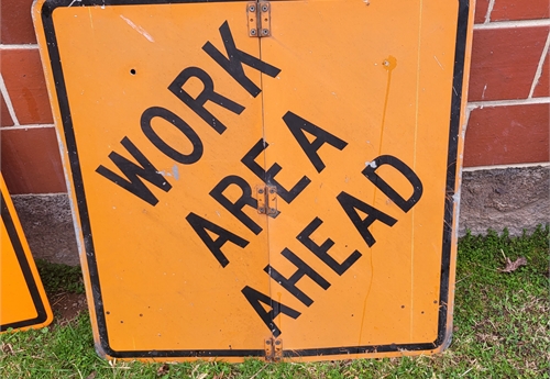 Work Area Ahead Sign