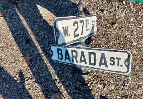 Falls City Street Sign - Barada St & 27th St