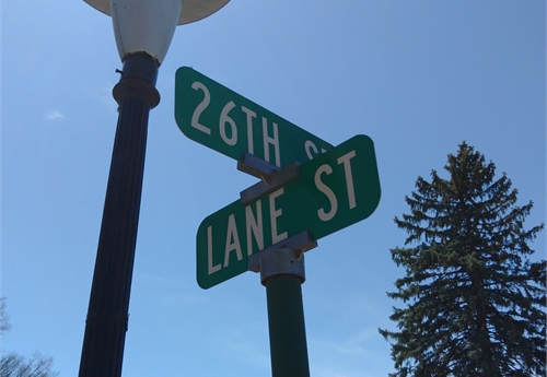Falls City Street Sign - Lane St & 26th St