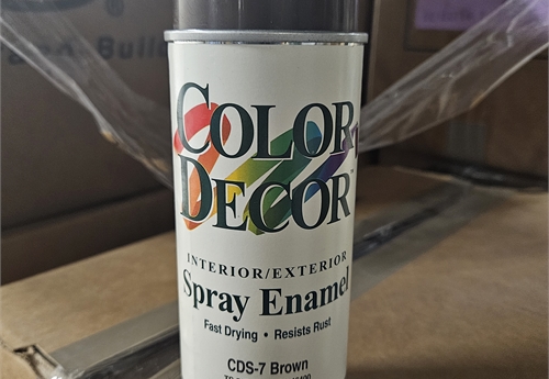26 10oz cans of Color Decor Brown Spray Paint