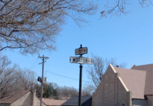 Falls City Street Sign - Morton St & 19th St