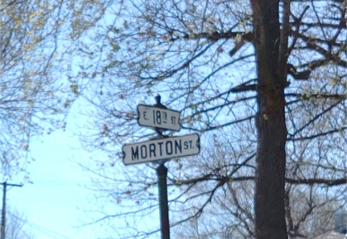 Falls City Street Sign - Morton St & 18th St